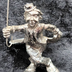 Vintage Hudson Pewter Clown with Cane Figurine 2&quot;