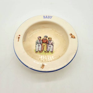 Vintage 1930&#39;s Czech Ceramic Baby&#39;s Bowl