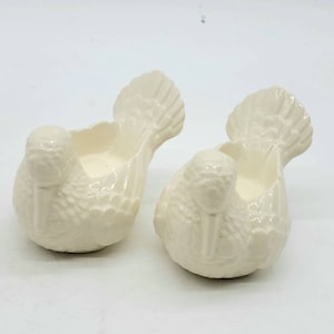 Vintage Ceramic Dove Votive Holders Antique White
