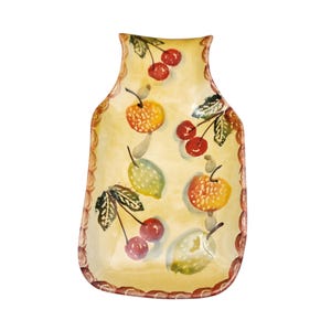 Spoon Rest Ceramic Hand Made Made in Italy Large 10x5x1.5 Hand Painted Fruit Design