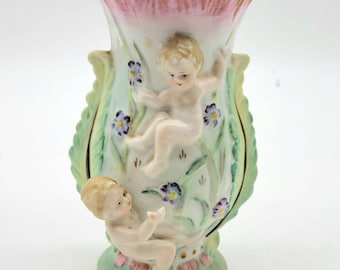 Vintage Relpo Cherub Vase - Etsy