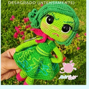 Disgust Inspired Crochet Doll Pattern, Inside Out Amigurumi PDF, Quirky Disney Character, Beginner Friendly, Unique Craft Gift