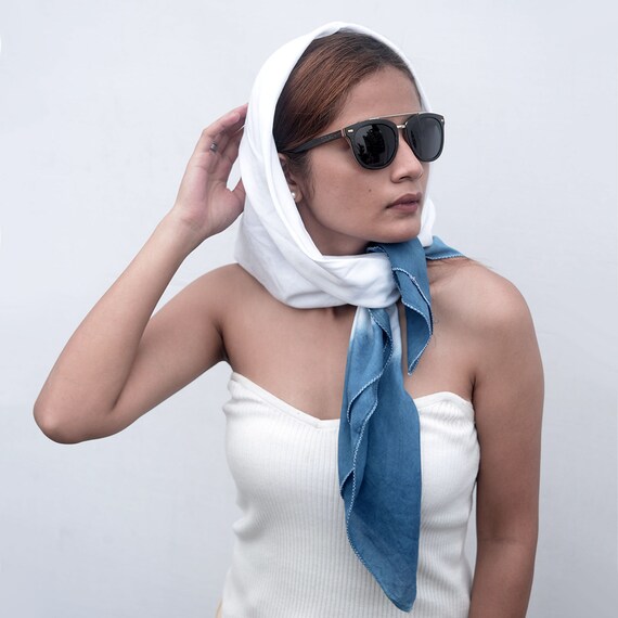 Fazzoletto da collo in cotone vegano tessuto a mano Sciarpa a