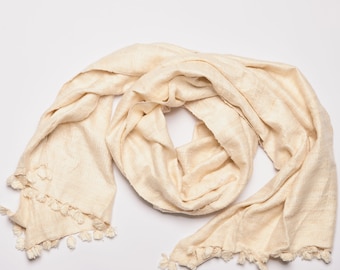 Handmade Eri Silk Stole: Vegan Natural Dyed Scarf
