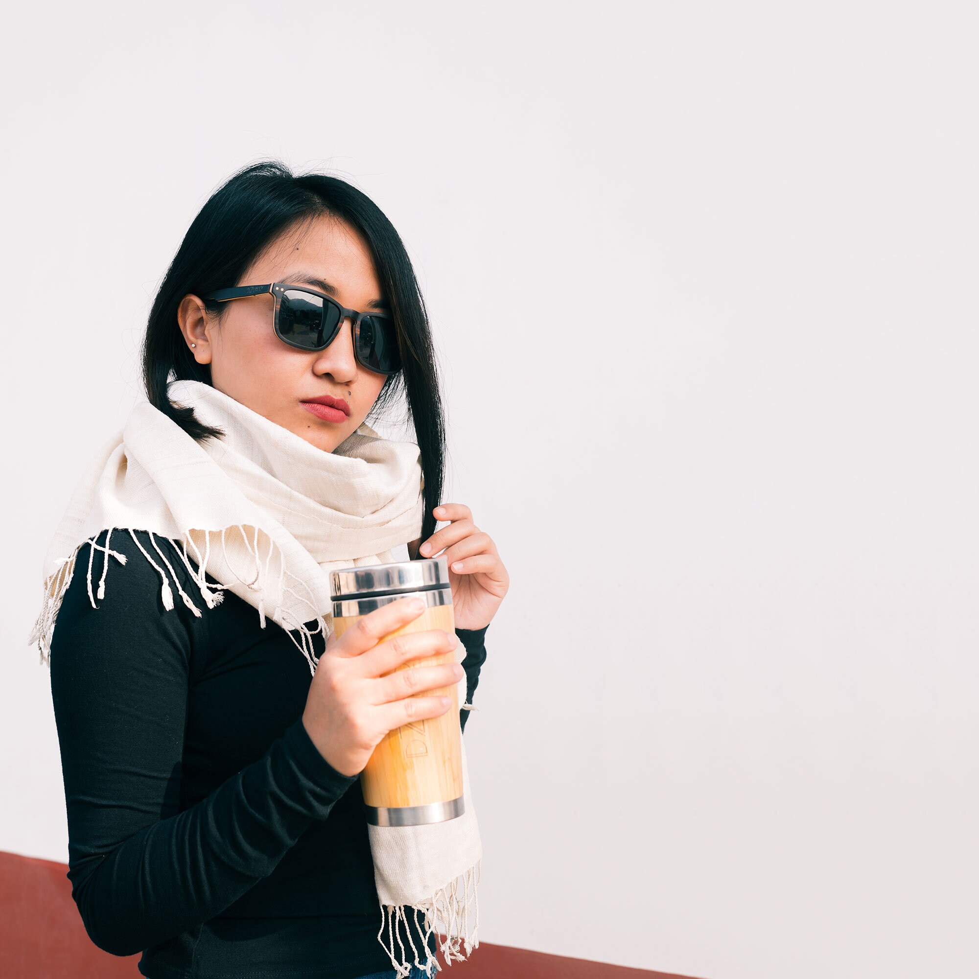 White Stole Eri Silk Vegan Handwoven Natural Etsy