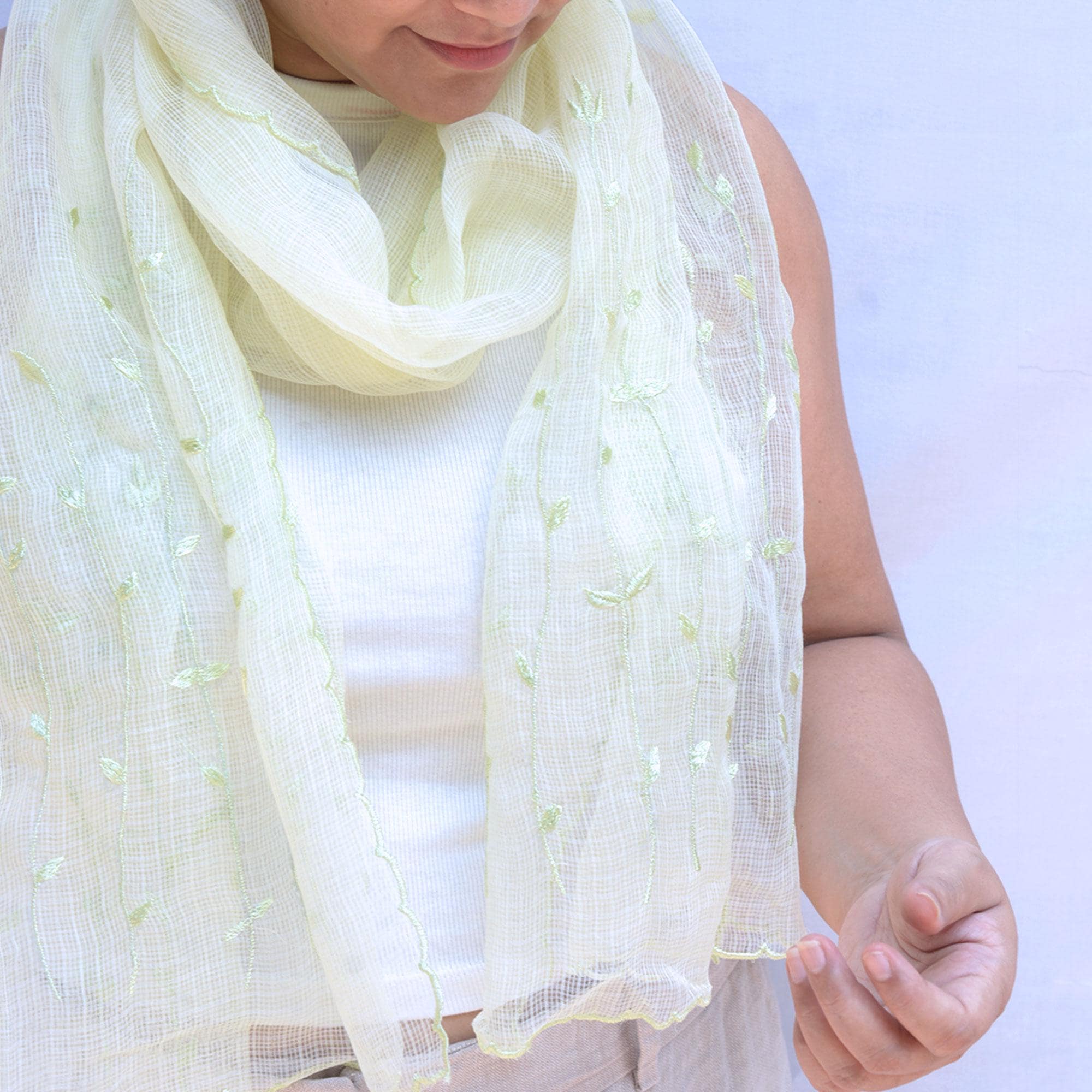 Organic Cotton Stole – Handwoven Kota Doria Shawl 60x200 Cm Organic Cotton Stole – Handwoven Kota Doria Shawl 60x200 Cm