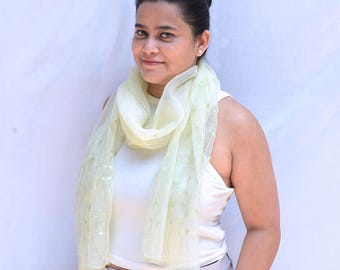 小物 TENDERLOIN  COTTON  STOLE Organic Cotton Stole – Handwoven Kota Doria Shawl 60x200 Cm