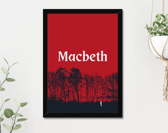 Macbeth Art Print - William Shakespeare, The Globe Theatre, London. Framed or Unframed. A5/A4/A3/A2