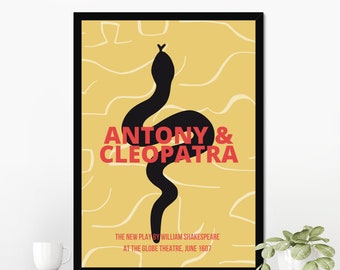 Antony and Cleopatra Art Print - First Run - William Shakespeare, The Globe Theatre, London, June 1607. Framed or unframed. A5/A4/A3/A2