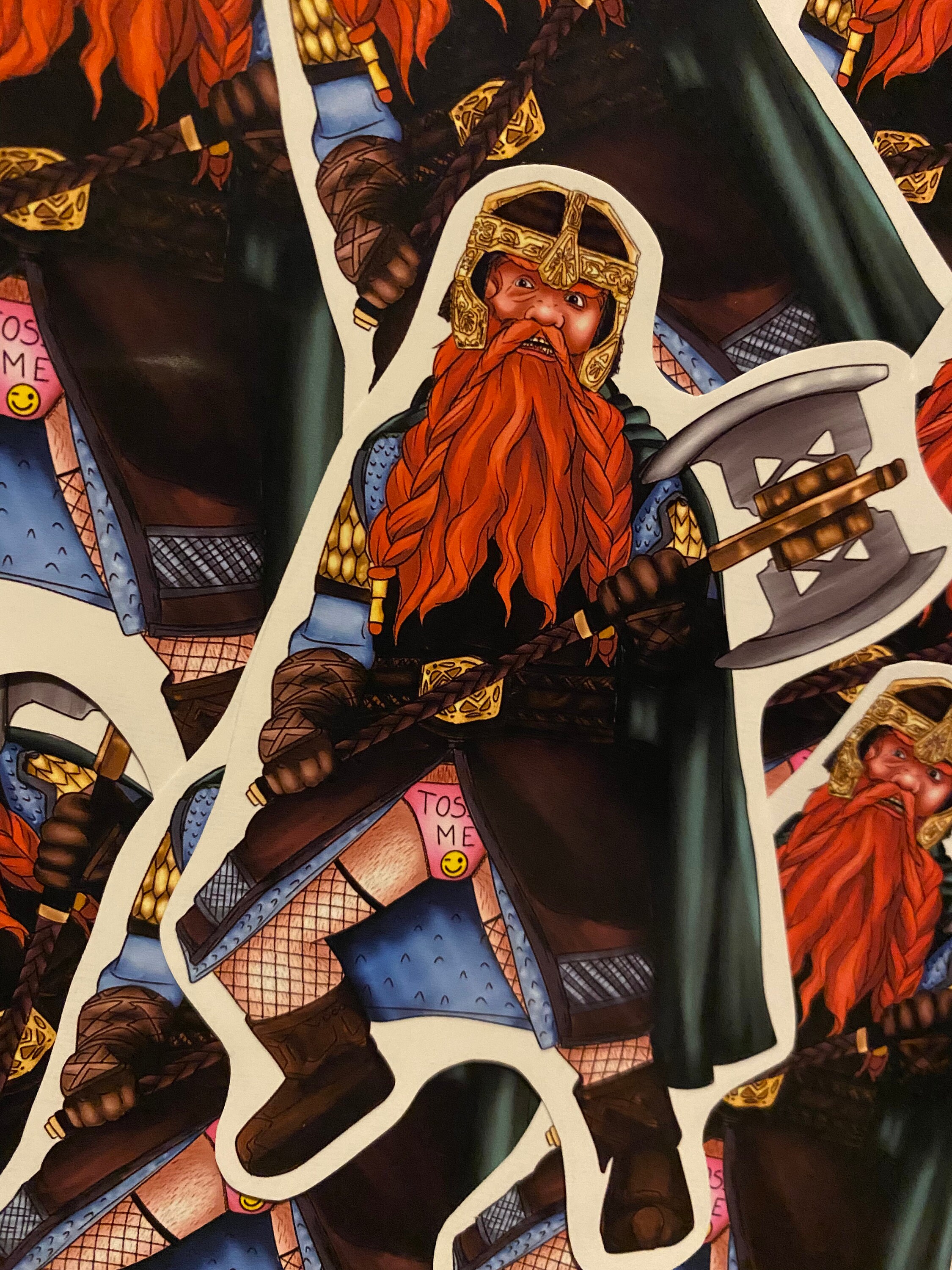 Sexy Gimli Toss Me Glossy Vinyl Sticker LOTR Lord of the Etsy UK