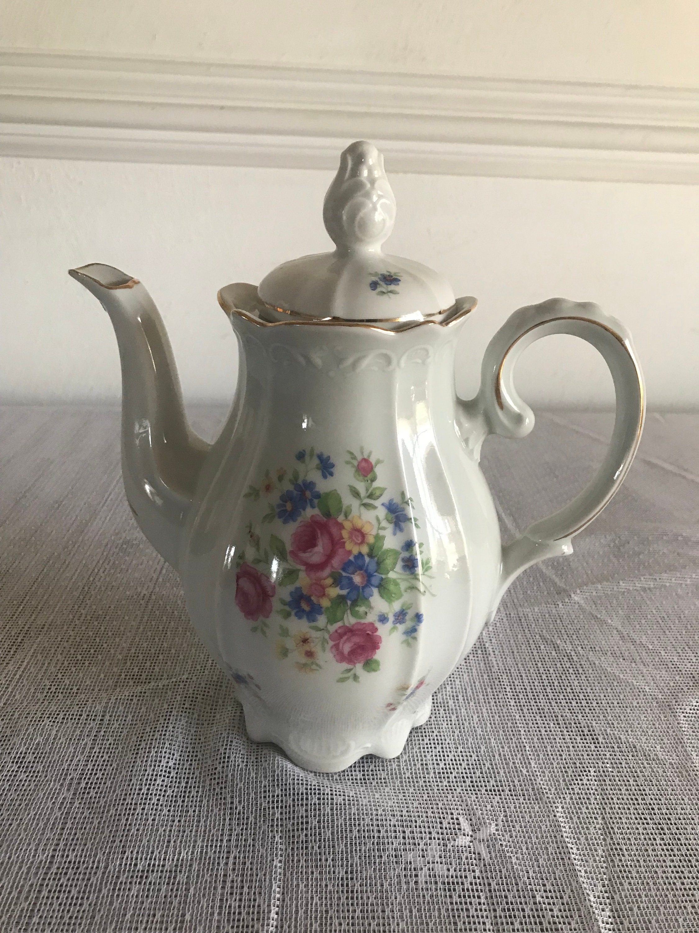 Vintage IJB Germany US Zone Porcelain Ceramic Teapot Etsy