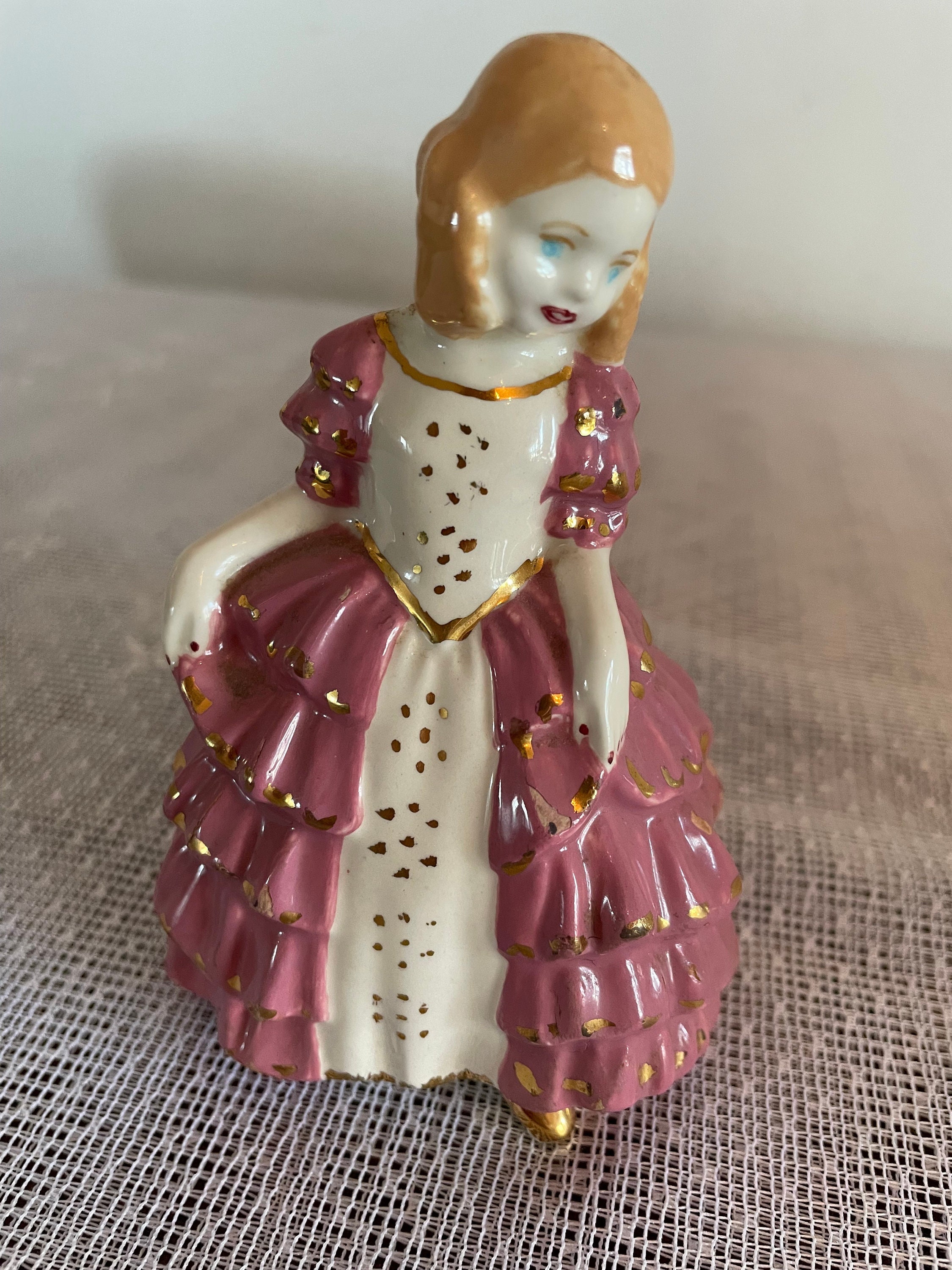 Vintage Royal Doulton Figurine Rose Ruffled Dress Marked With Etsy