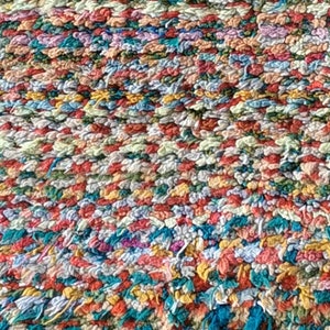Knotted Tülü Carpet Runner, Vintage Carpet, Pile Carpet