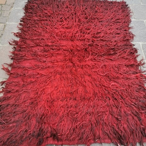 Handknotted Vintage Carpet Tülü from Central Anatolia