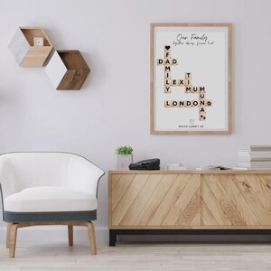Personalised Family Scrabble Letters Print | Personalised Family  Print | Scrabble Letters | Gift For Family | Family Wall Art