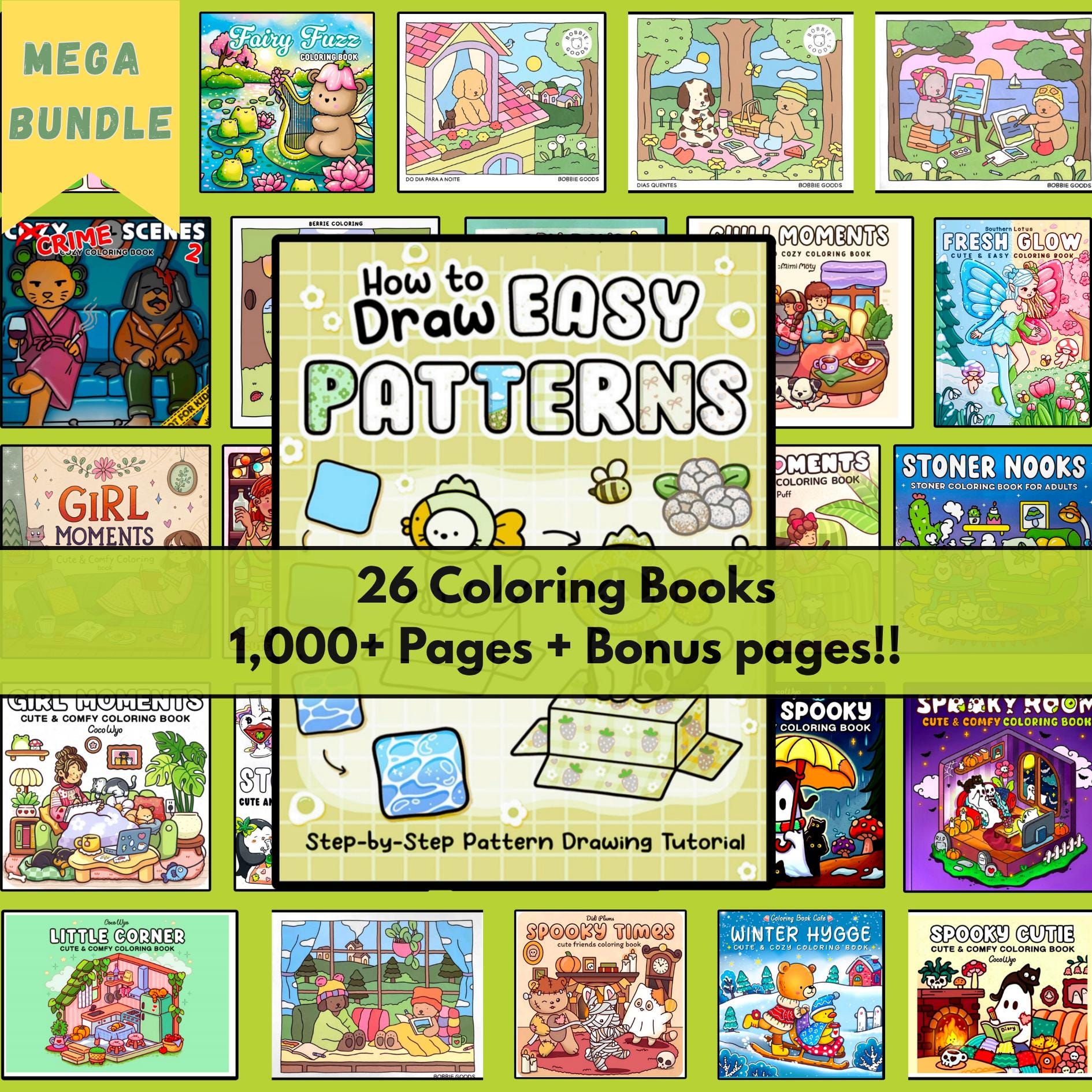1000+ Printable Coloring Book Bundle PDF â 26 Full Books + 40 Bonus Pages Inspired by Coco Wyo & Southern Lotus