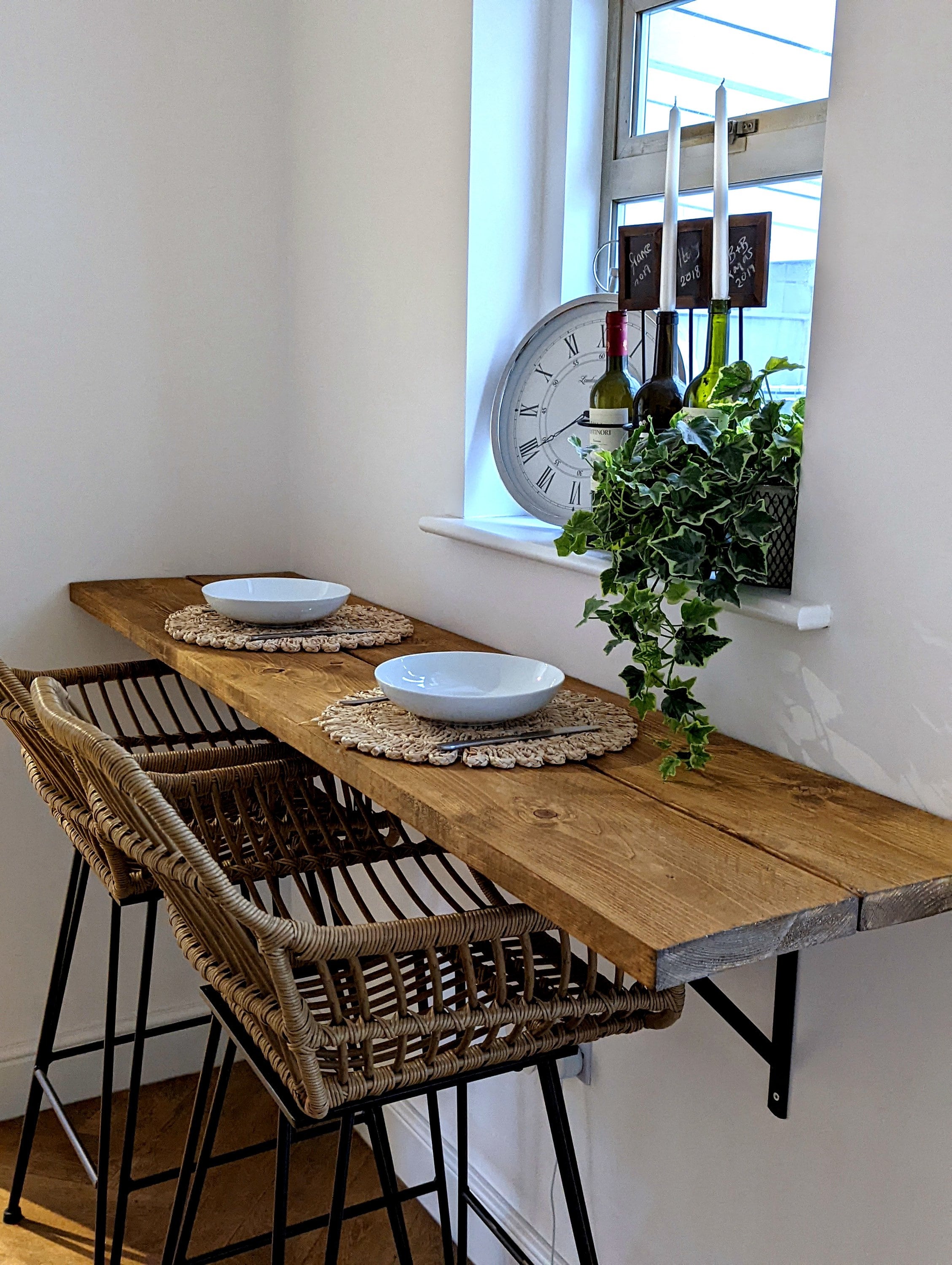 Rustic Reloved Breakfast Bar Dining Furniture Reclaimed Wood Scaffolding Boards Etsy
