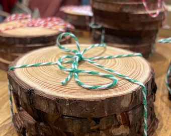 Rustic Reclaimed Pine Coasters, Set of 4