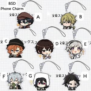 BUY 2 GET 1 FREE Bungo Stray Dogs Cartoon Anime Wenhao Wild Dog Acrylic Pendant  Dazai Osamu Nakajima Atsushi Phone Charm  Bag  Lanyard Gift