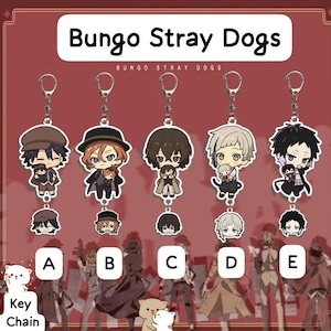Buy 2 get 1 free Bungo Stray Dogs BSD  Cartoon Anime Wenhao Wild Dog Acrylic Pendant  Dazai Osamu Nakajima Atsushi Car Keychain Phone Gift