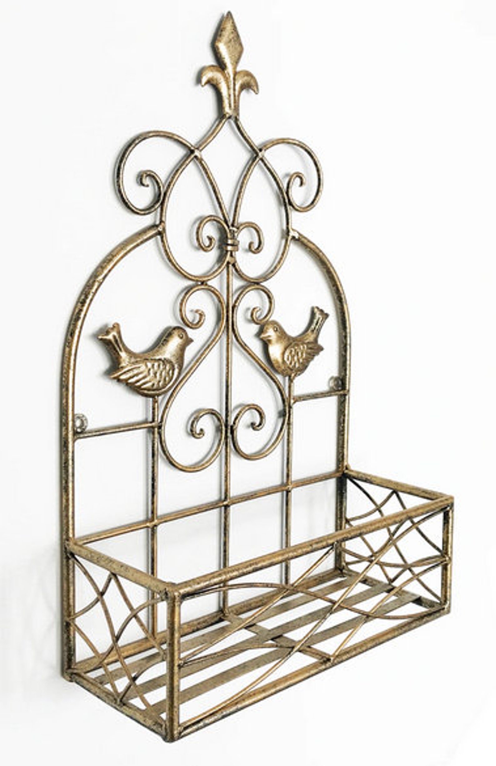 Large Gold Wall Planter Metal Wall Decor Wall Storage Pot Etsy