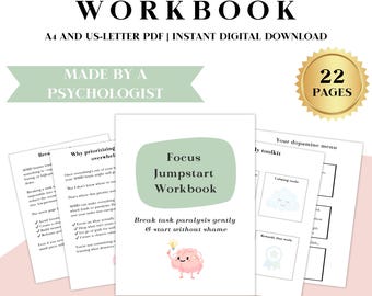 ADHD Focus Workbook | Task Paralysis & Dopamine Tracker (Digital Download)