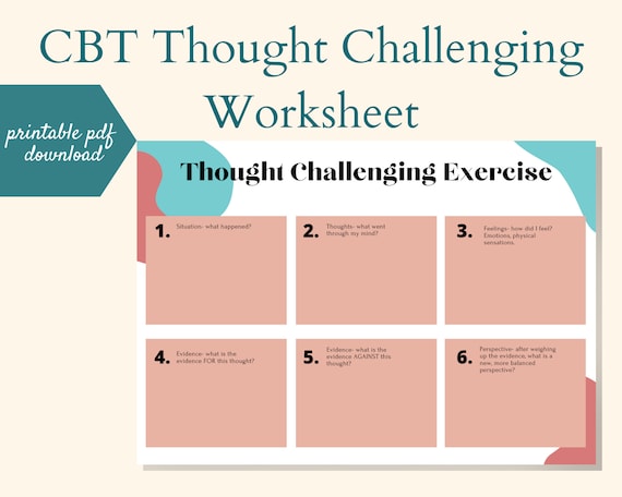 CBT Worksheets Printable/instant Download Cognitive - Etsy