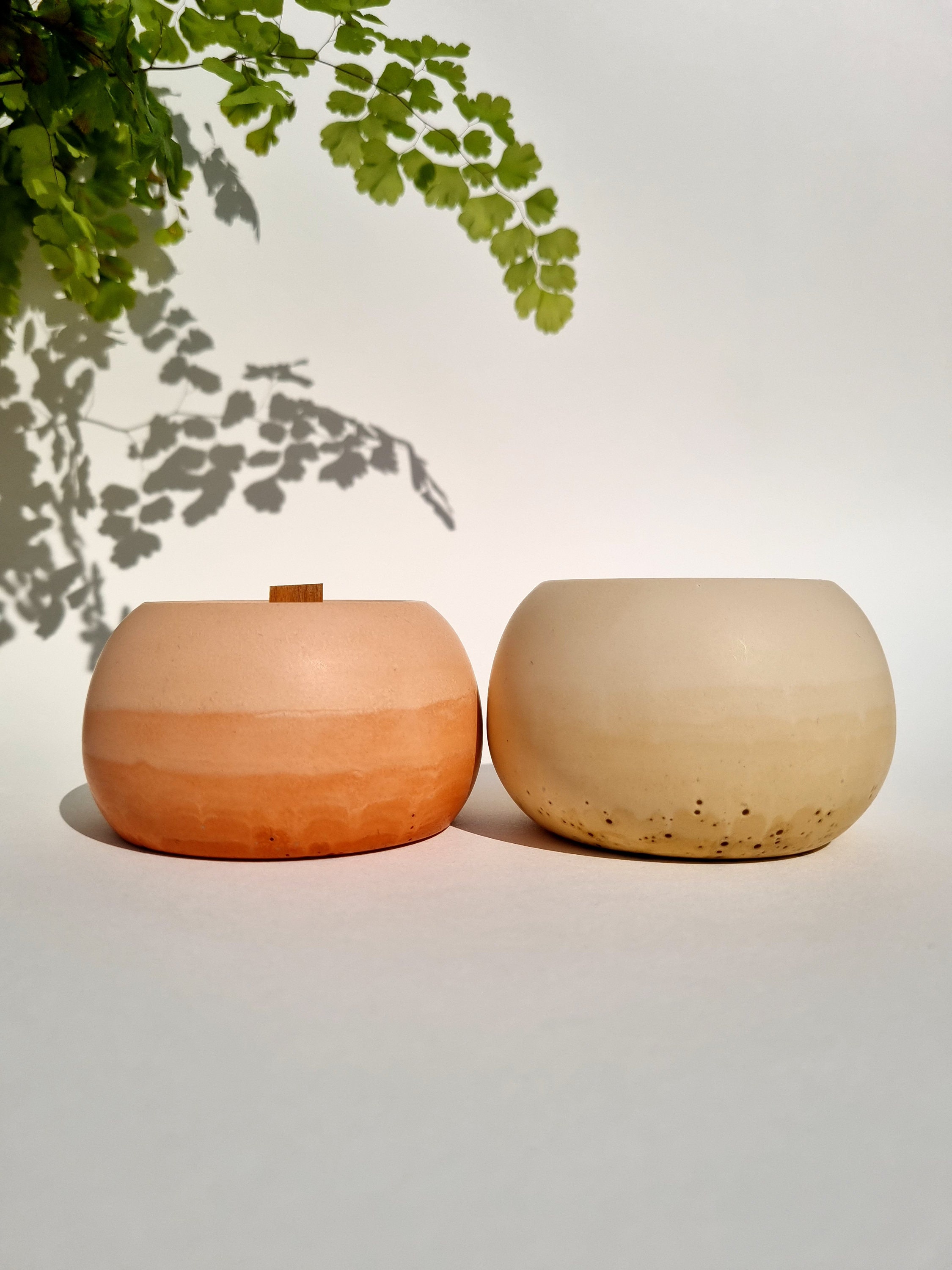 Bougie Unité/Porte-Bougie Petit Pot Rond Pour Succulente et Cactus Une Fois Vide Elégant Minimaliste