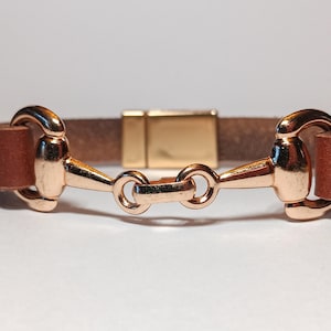 Snaffle Bit Leather Bracelet Unisex