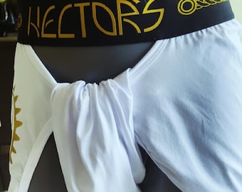 Hector’s Löwenstoff Sankofa Freiheit Hose | Adinkra Inspirierte Lounge & Unterwäsche Wickelhose | Afro-Asiatische Fusion | Unisex Kulturelle Kleidung