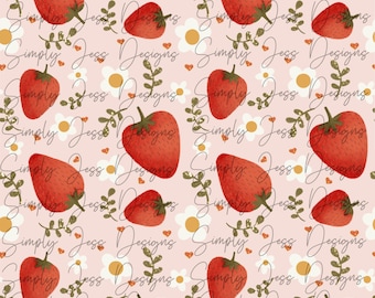 Strawberry Digital Paper, Strawberry patch digital paper, Strawberry Background,