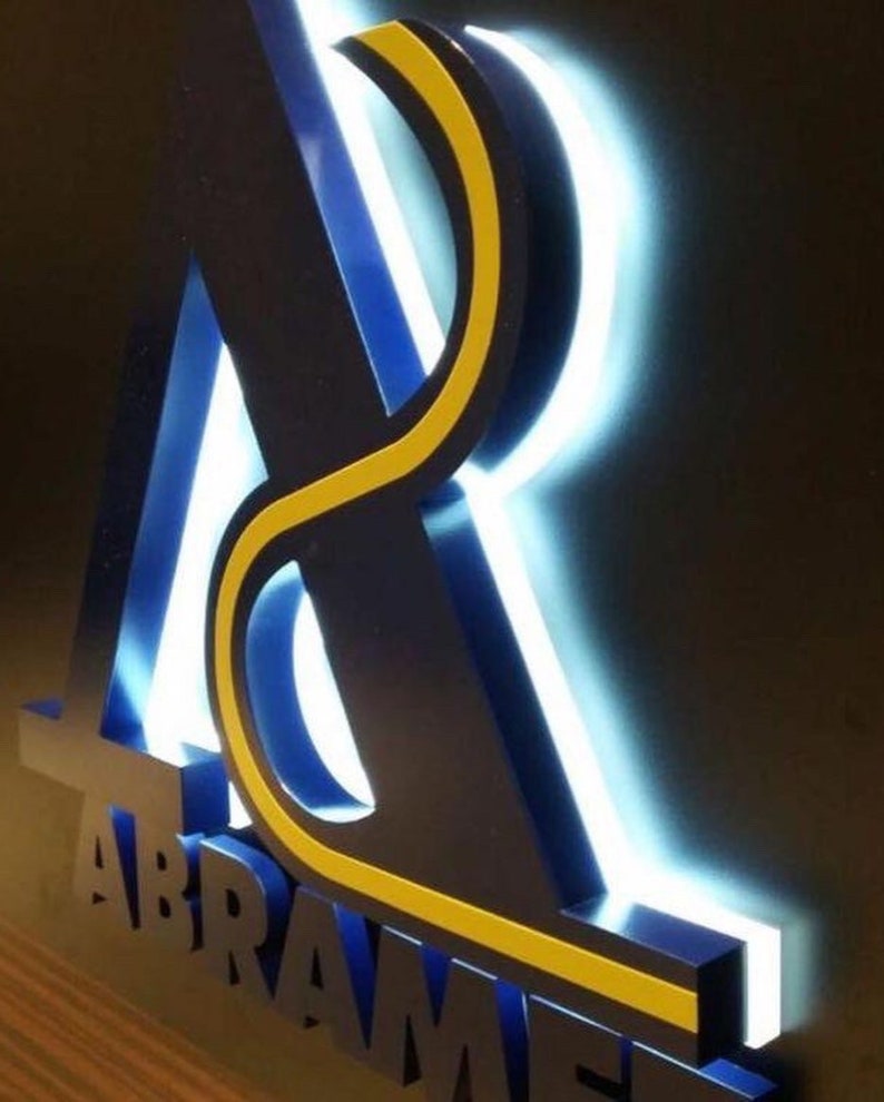 Illuminated Logo Sign, Wood Sign, Brushed Metal Sign, Custom Laser Cut ...
