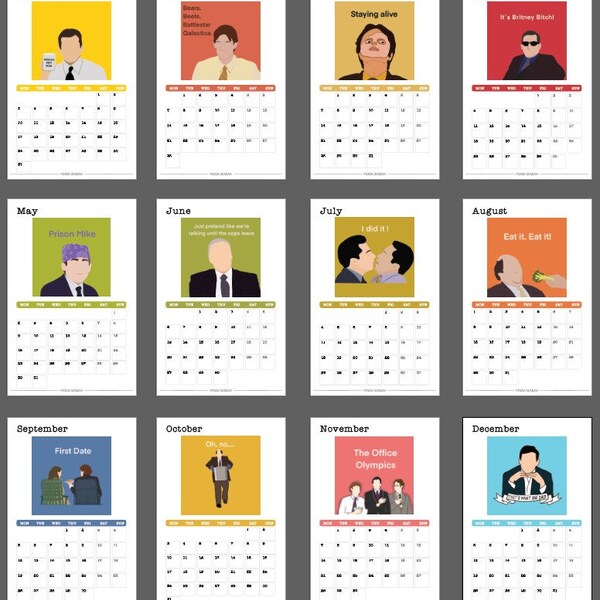 The Office Desk Calendar Etsy
