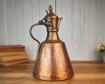 Vintage Copper Kettle // Antique Water Jug // Copper Teapot // Italian Early 1900s