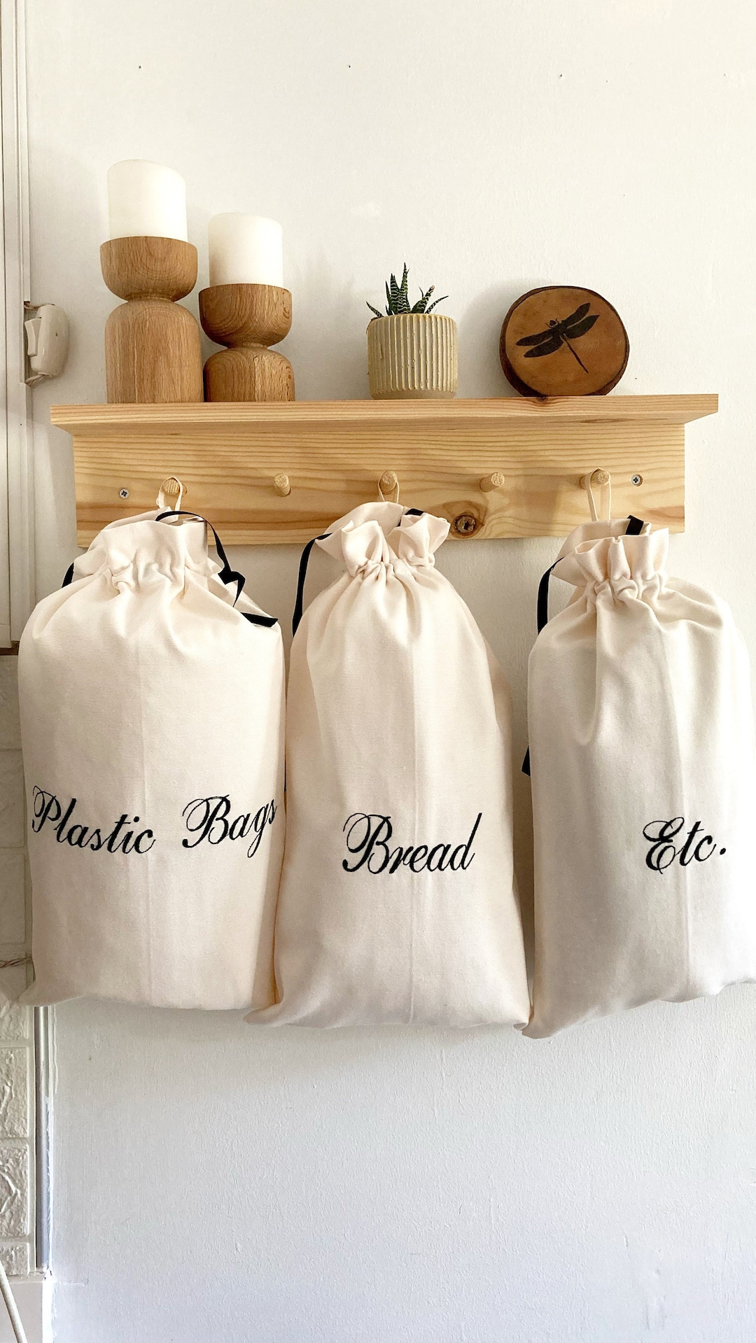 Homeprepco Embroidered Linen Pouch Kitchen Organizer Set Etsy