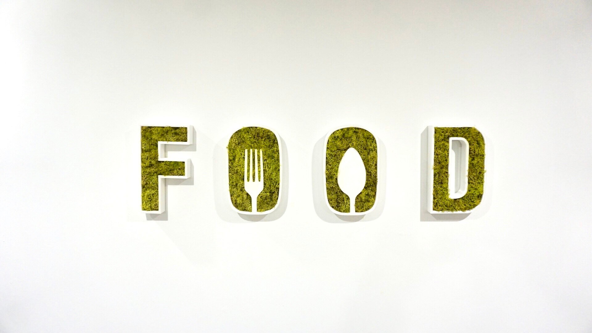 Écriture Food en Impression 3D Rempli de Lichen Stabilisé/Décoration Restaurant Affiche /