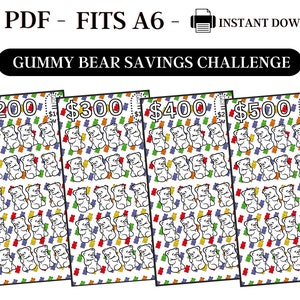 Savings Challenge Printable, A6 Savings Challenge, Cute Savings Challenge, Colorful Savings Challenge, Printable A6 Savings, Fits A6, PDF