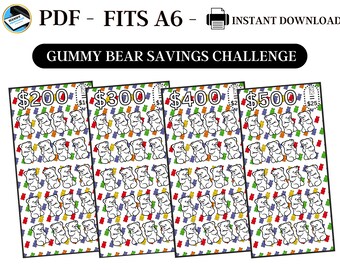 Savings Challenge Printable, A6 Savings Challenge, Cute Savings Challenge, Colorful Savings Challenge, Printable A6 Savings, Fits A6, PDF