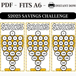 Savings Challenge Printables, A6 Savings Challenge, 2023 Savings Challenge, Savings Challenge Bundle, A6 Sized Mini Savings, Fits A6, PDF
