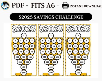 Savings Challenge Printables, A6 Savings Challenge, 2023 Savings Challenge, Savings Challenge Bundle, A6 Sized Mini Savings, Fits A6, PDF