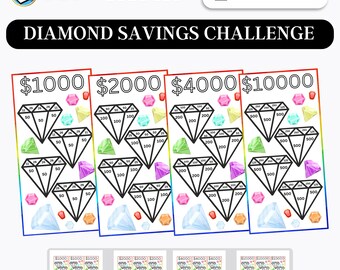 Savings Challenge Printable, A6 Savings Challenge, Diamond Savings Challenge, Colorful Savings Challenge, Printable A6 Savings, Fits A6, PDF