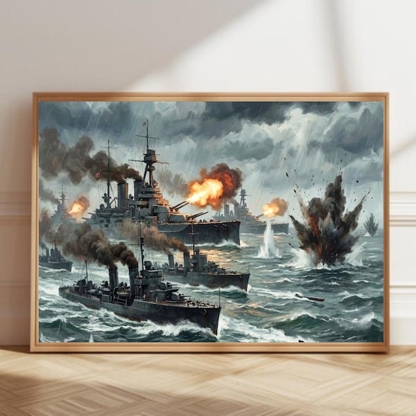 Battle of Jutland Poster | WWI Naval Combat & Grand Fleet Wall Art