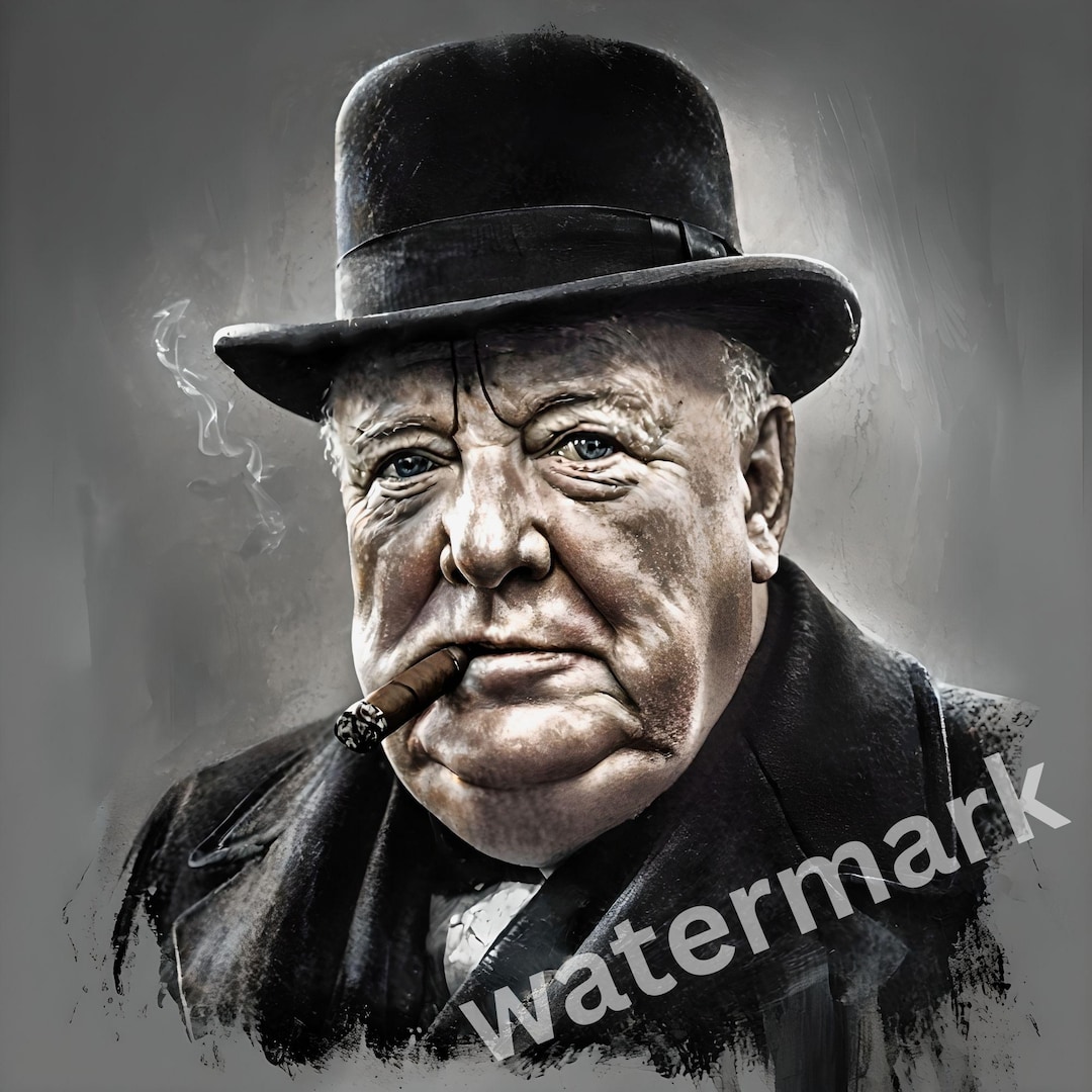 Winston Picture Winston Churchill Portrait Poster | Iconic WWII