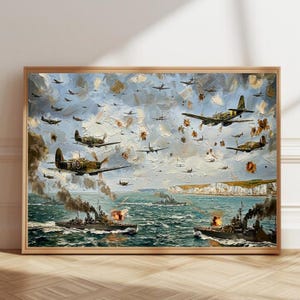 Luftschlacht um England, Hundekämpfen Dover Poster | RAF Spitfire & Hurricane Wandkunst