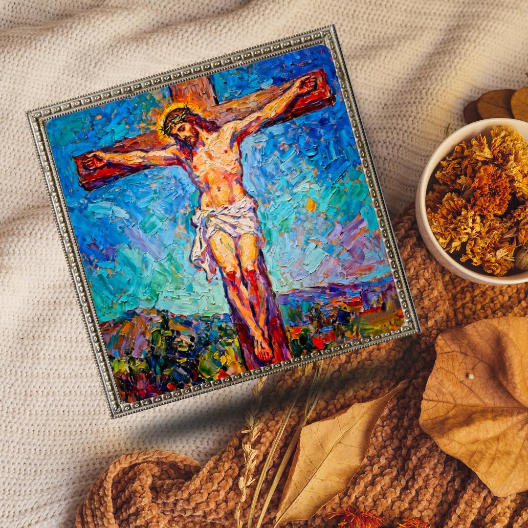 Abstract Jesus on the Cross Art - Modern Crucifixion Wall Poster ...