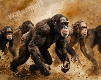猿チンパンジーアートプリント 8 x 10 - 高校の卒業アルバム写真