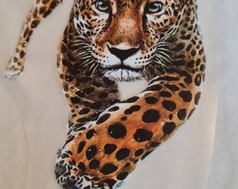 Patch appliqué patch beau léopard 10 x 6,5 cm
