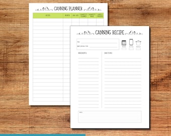 Einmach-Planer Vorlage: Druckvorlage Rezept-Planer (Digitaler Download)