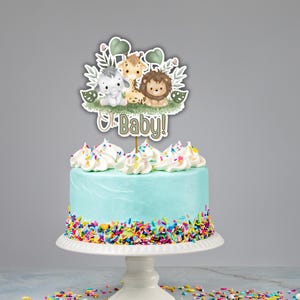 Décoration de gâteau personnalisée sur le thème Safari - personnalisée avec votre texte