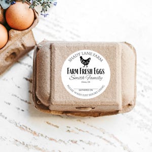 LABELS EIERENDOOS, aanpasbare labels, boerderij verse eieren, kippenhok - Gepersonaliseerde etiketten voor eieren te koop